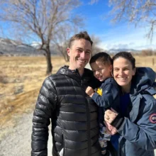 Felix with his parents hiking in Colorado.