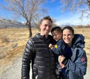 Felix with his parents hiking in Colorado.