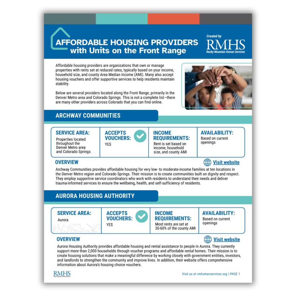Front Range Affordable Housing Providers Guide
