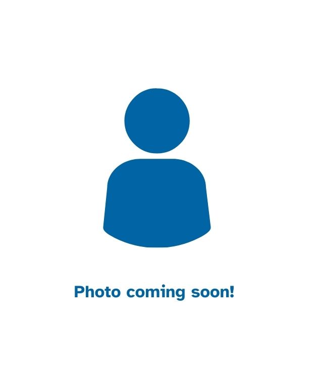 A placeholder for a photo has a blue person icon and the words 'Photo coming soon!' beneath it.