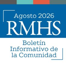 Agosto RMHS Boletin Informativo De la Comunidad with blue and white background